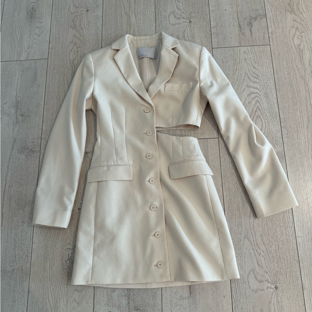 Oak and fort blazer dress with cutouts